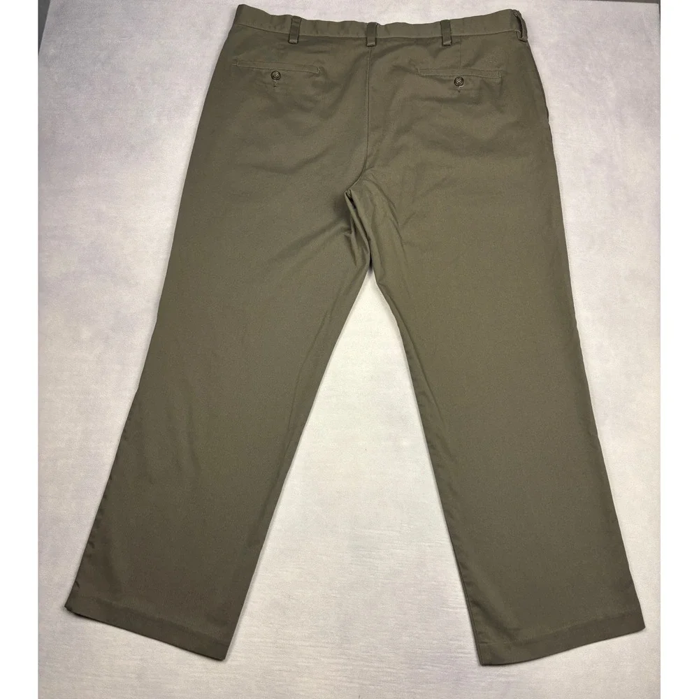 Dockers Classic Fit Mens Chino Pants Olive Green 40x30 Flat Front‎ Trousers
